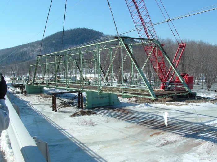 The Meadow Bridge in Shelburne was added to the National Register in 2003. The next year, it was moved to shore, where it still sits. The other National Register metal bridges include the Piermont-Bradford Bridge, Orford-Fairlee Bridge, and Chichester's Pineground Bridge.