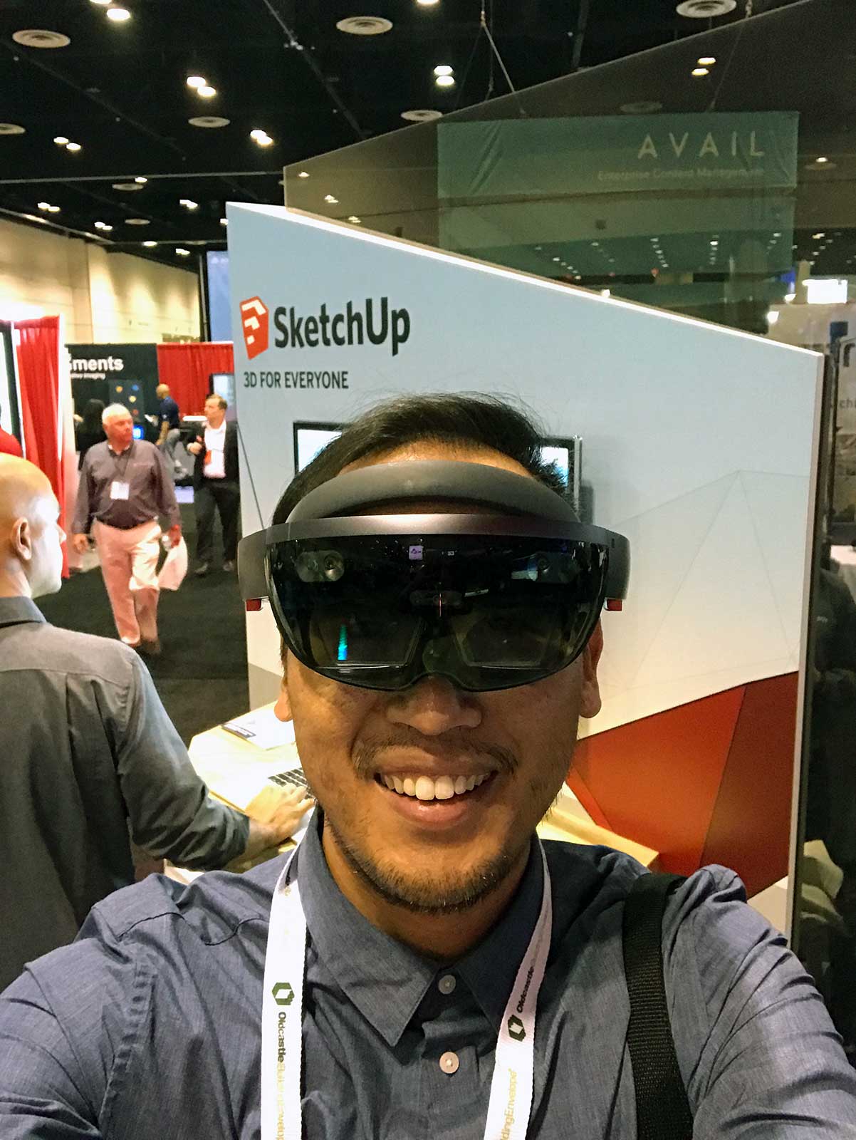Trying on Sketchup HoloLens