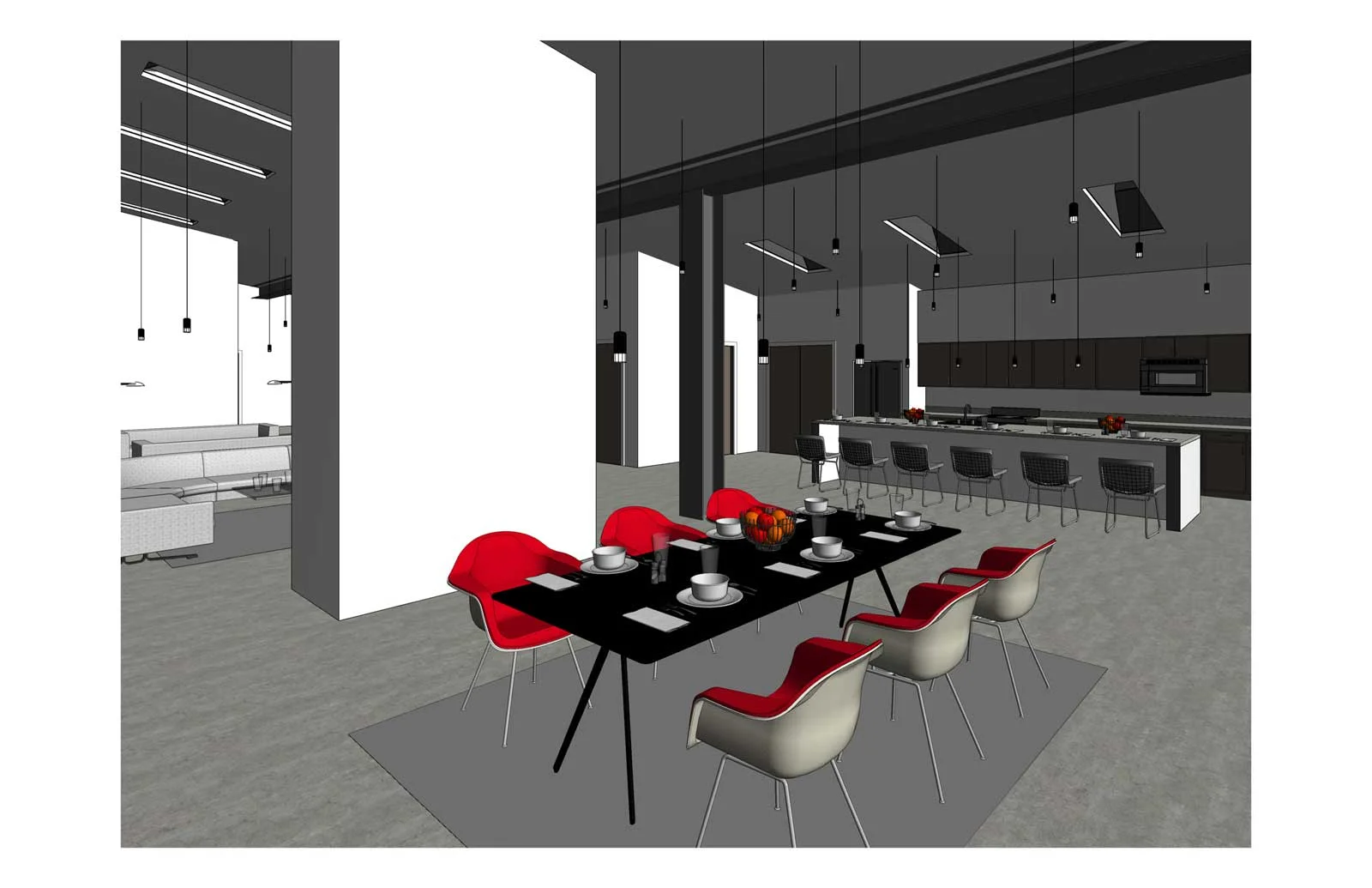 17x30 - Single Family High End Residence - Dining Sketch