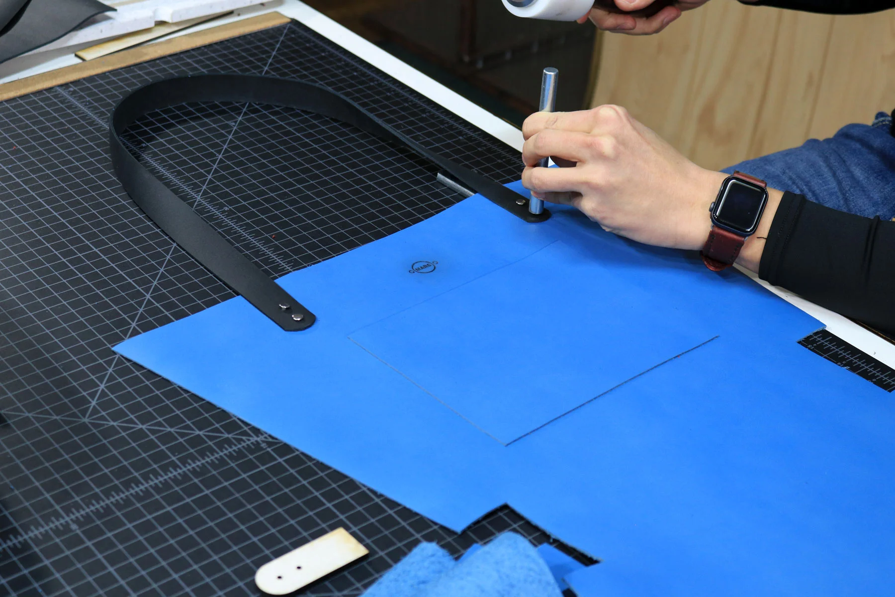 Setting Rivets for the Leather Tote Bag