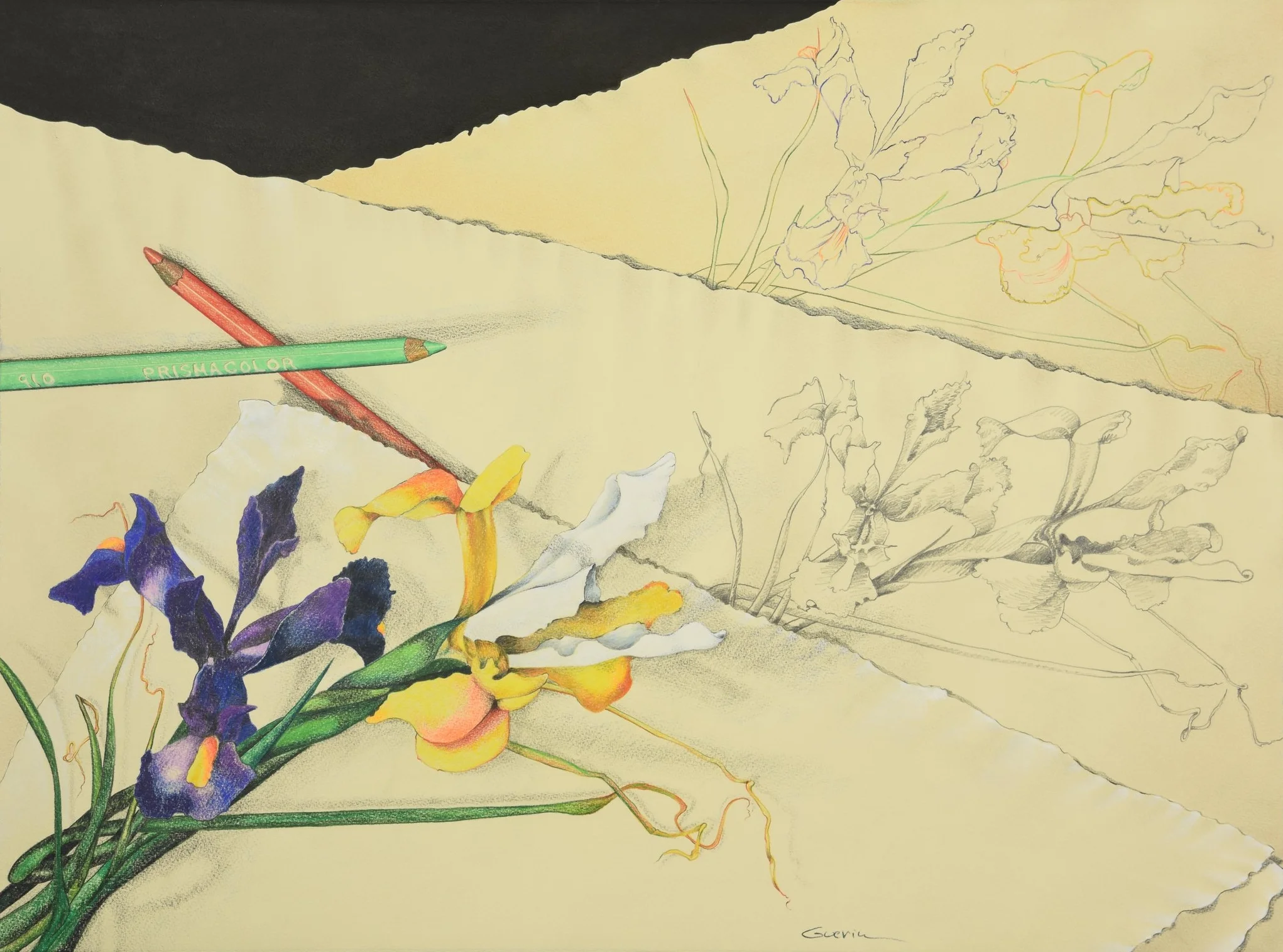 Iris With Orange and Green by Charles Guerin