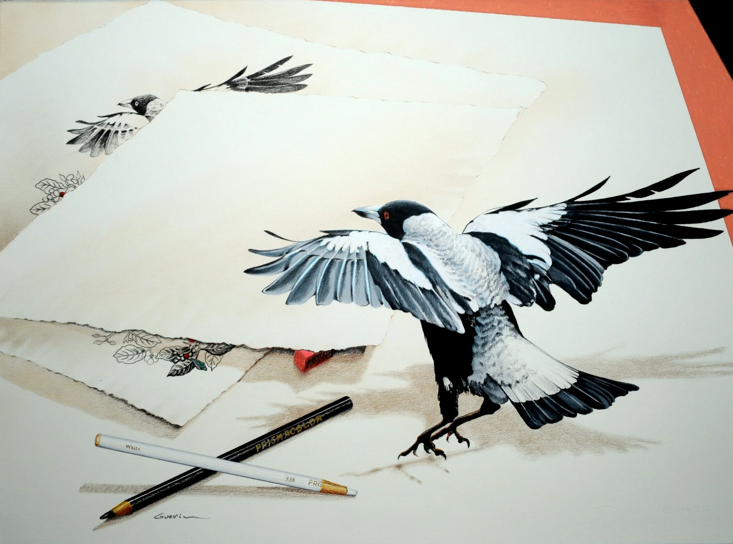 Magpie Landing with White Pencil by Charles Guerin