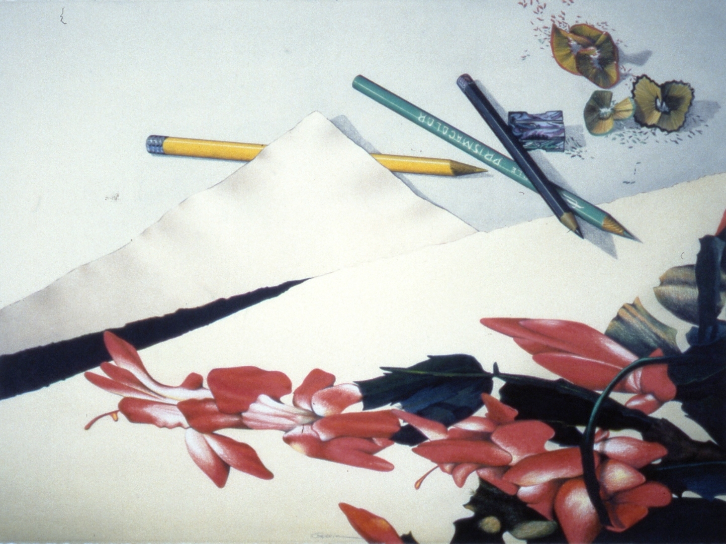Christmas Cactus with Yellow Pencil by Charles Guerin