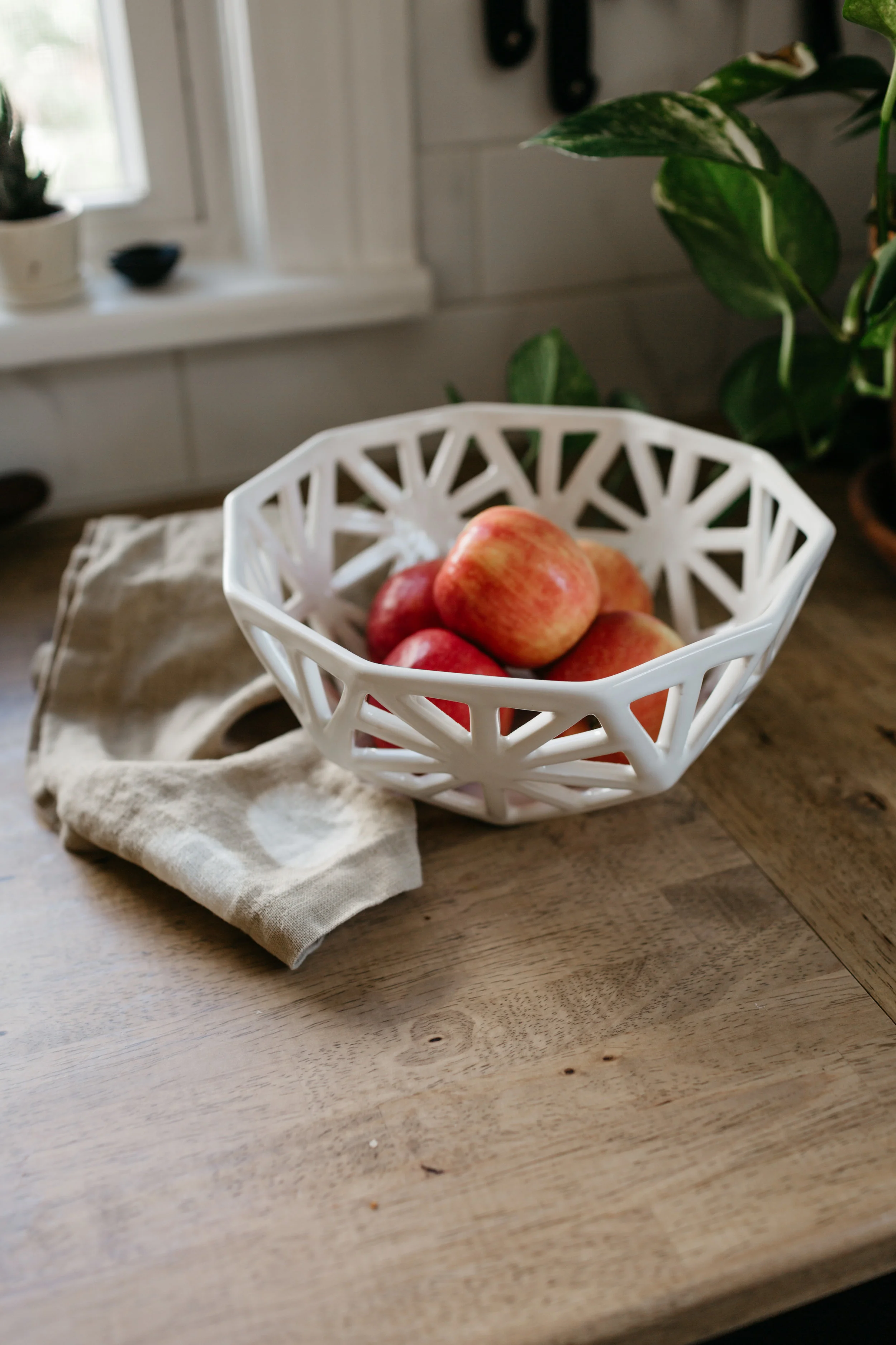 Our Geodesic Fruit Bowls are handmade and individually carved.