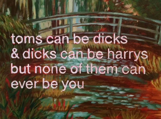 Tragic Monet | acrylic over found painting | 16x20"