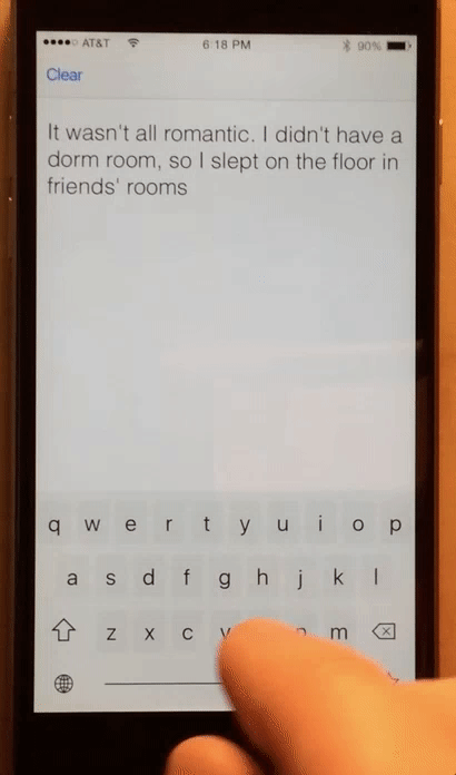 Jog-wheel, invoked by a circular gesture on keyboard.