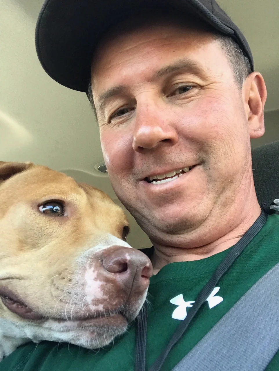 Angel was happy to go on an adventure with our dedicated volunteer Billy!