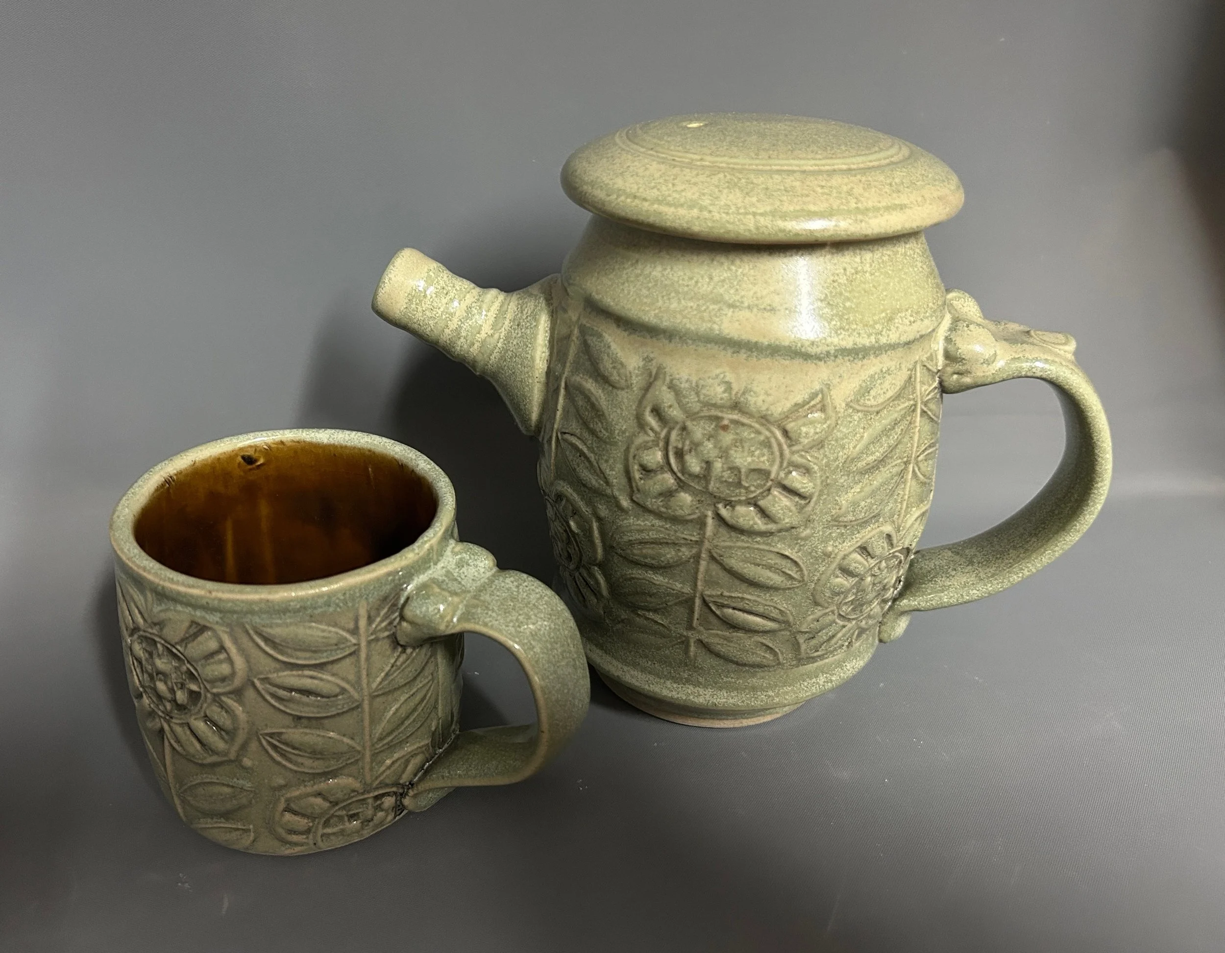 Old Celadon Flower - Connie Pike