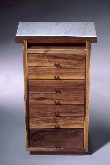 Marble and Walnut Chest