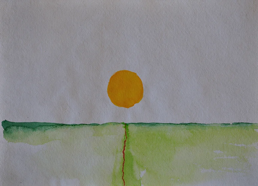 Yellow Sun Over Path
