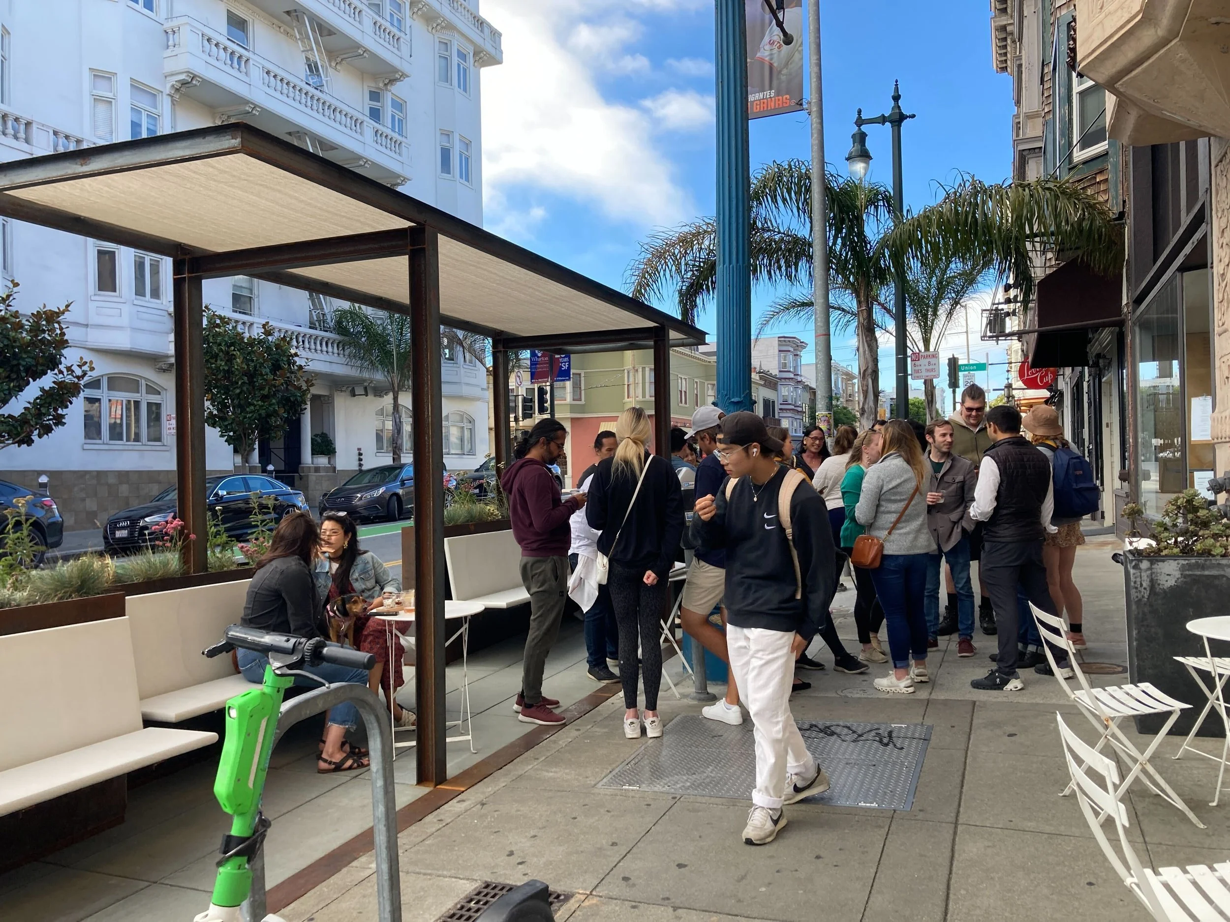   Polk Street Parklet | San Francisco, CA | 2022    Role:  Fabrication &amp; Design Lead @ David Baker Architects / DBA Workshop   Project:  Planters | Platform | Benches | Pergola 