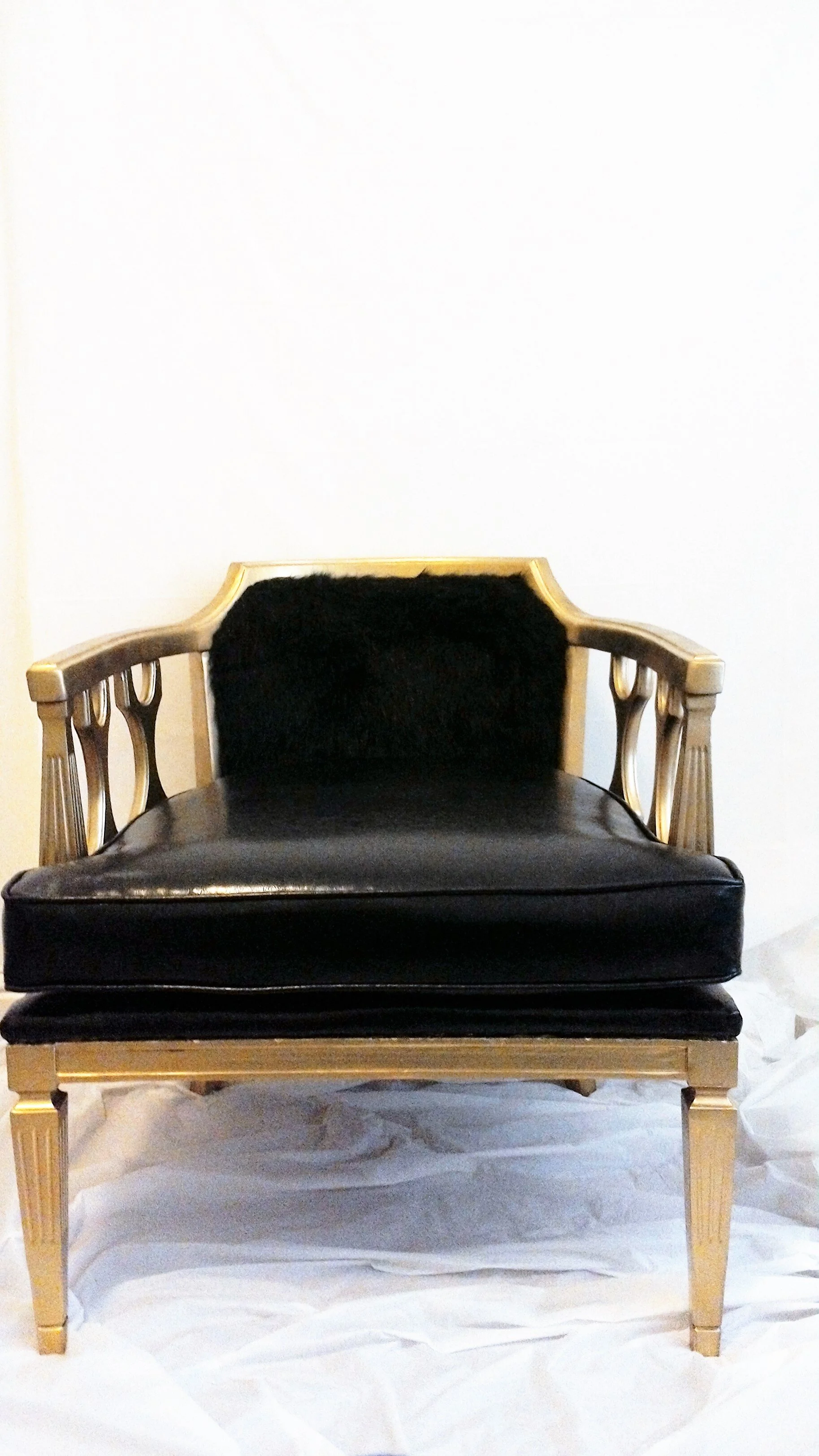 Alpha Black &amp; Gold Mid Century Chair - SOLD / REPLICA CAN BE MADE 
