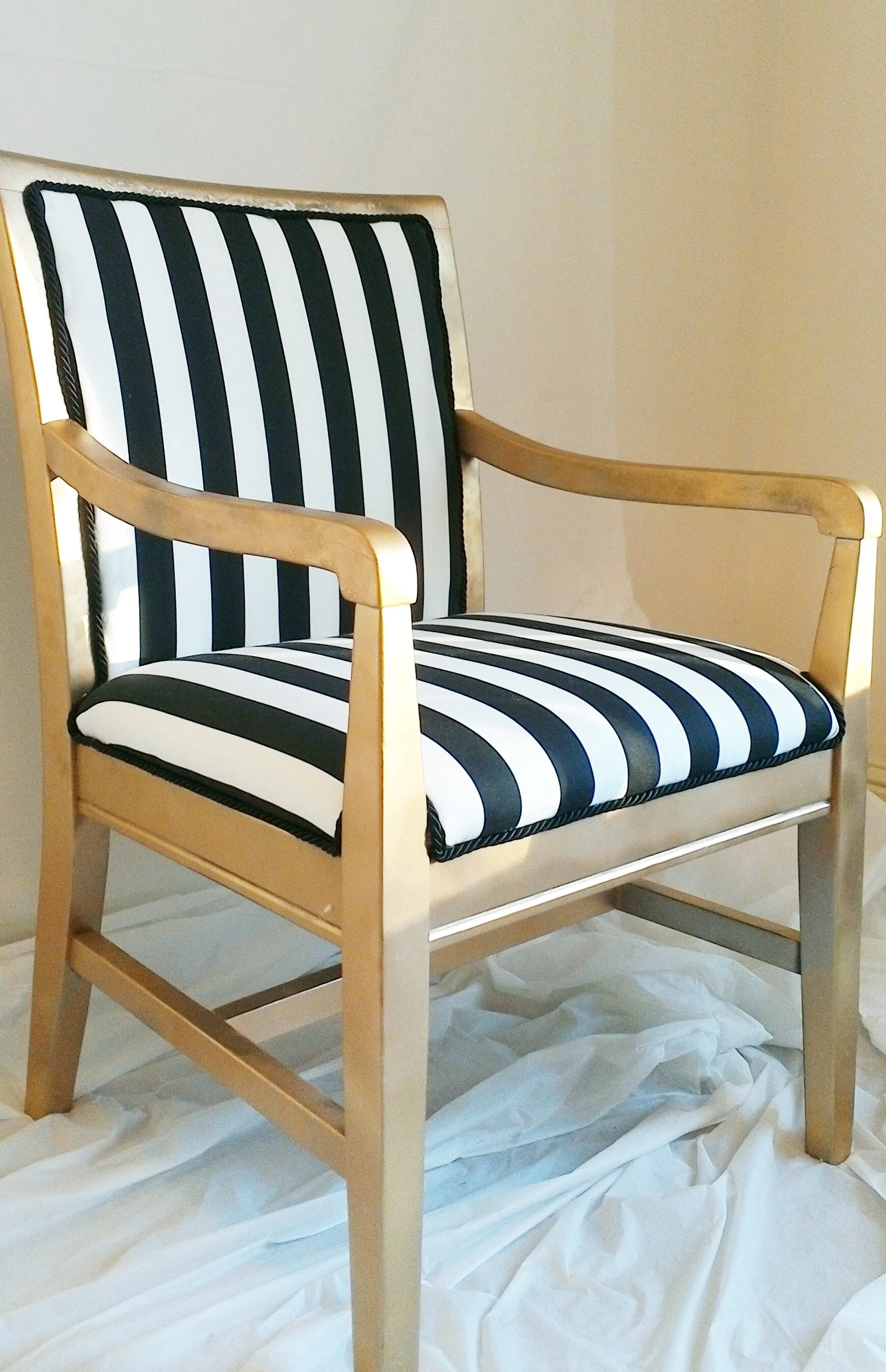 Bentley Black and White Striped Chair - SOLD / REPLICA CAN BE MADE