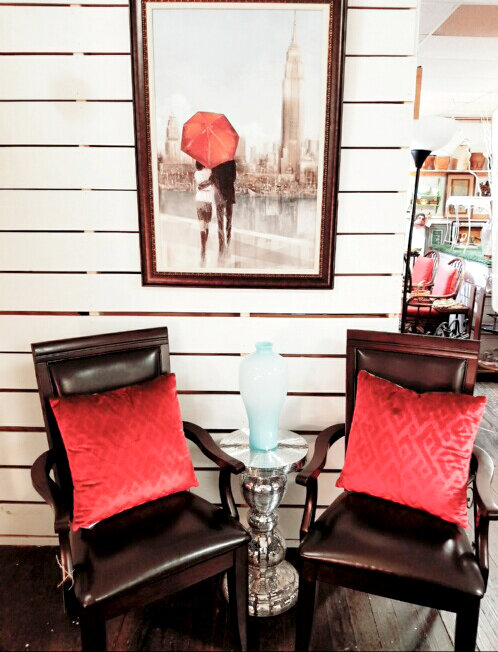 Disco Table and Red Decor /SOLD