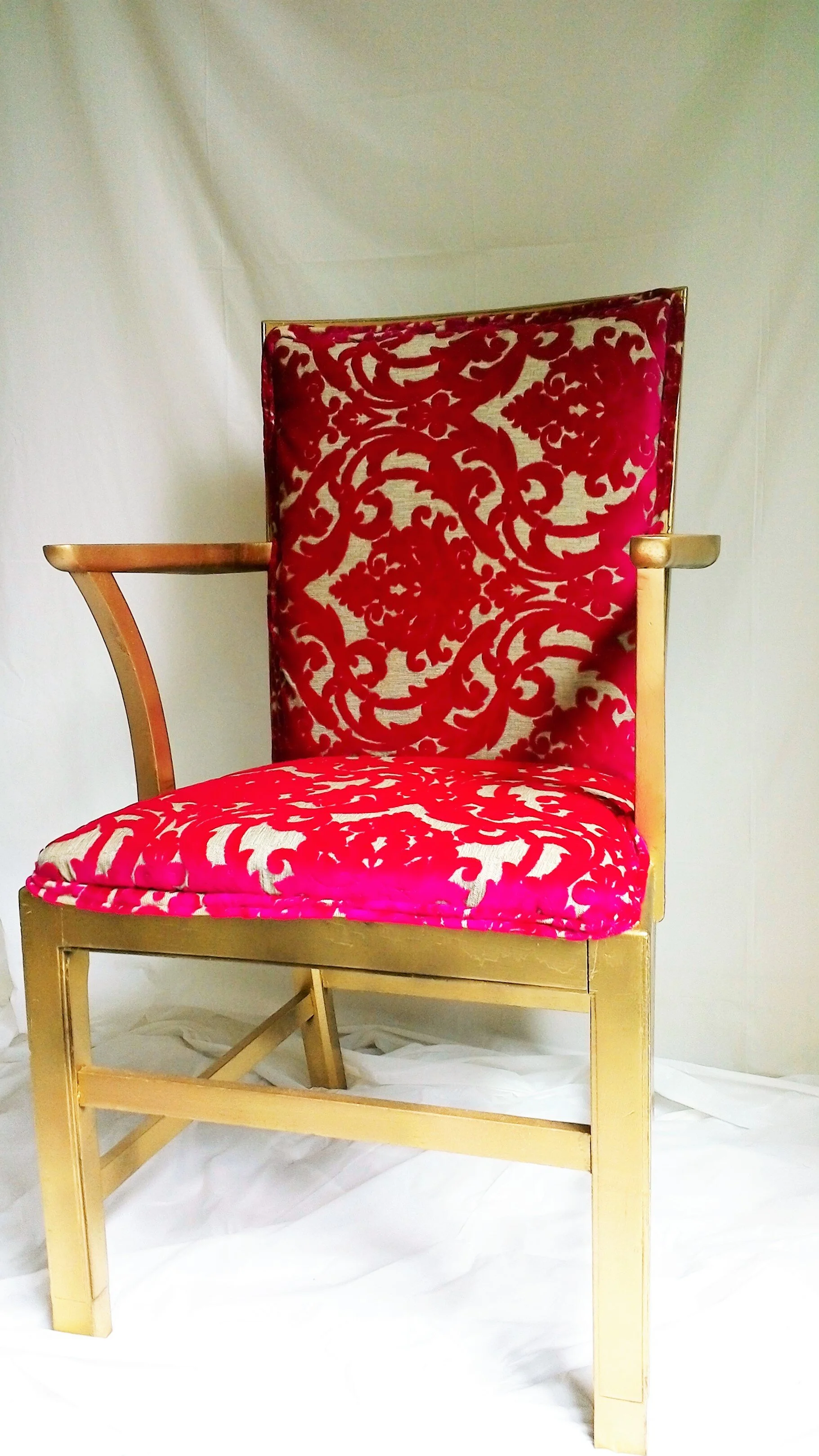Anna Pink and Gold Paisley chair / SOLD  REPLICA CAN BE MADE