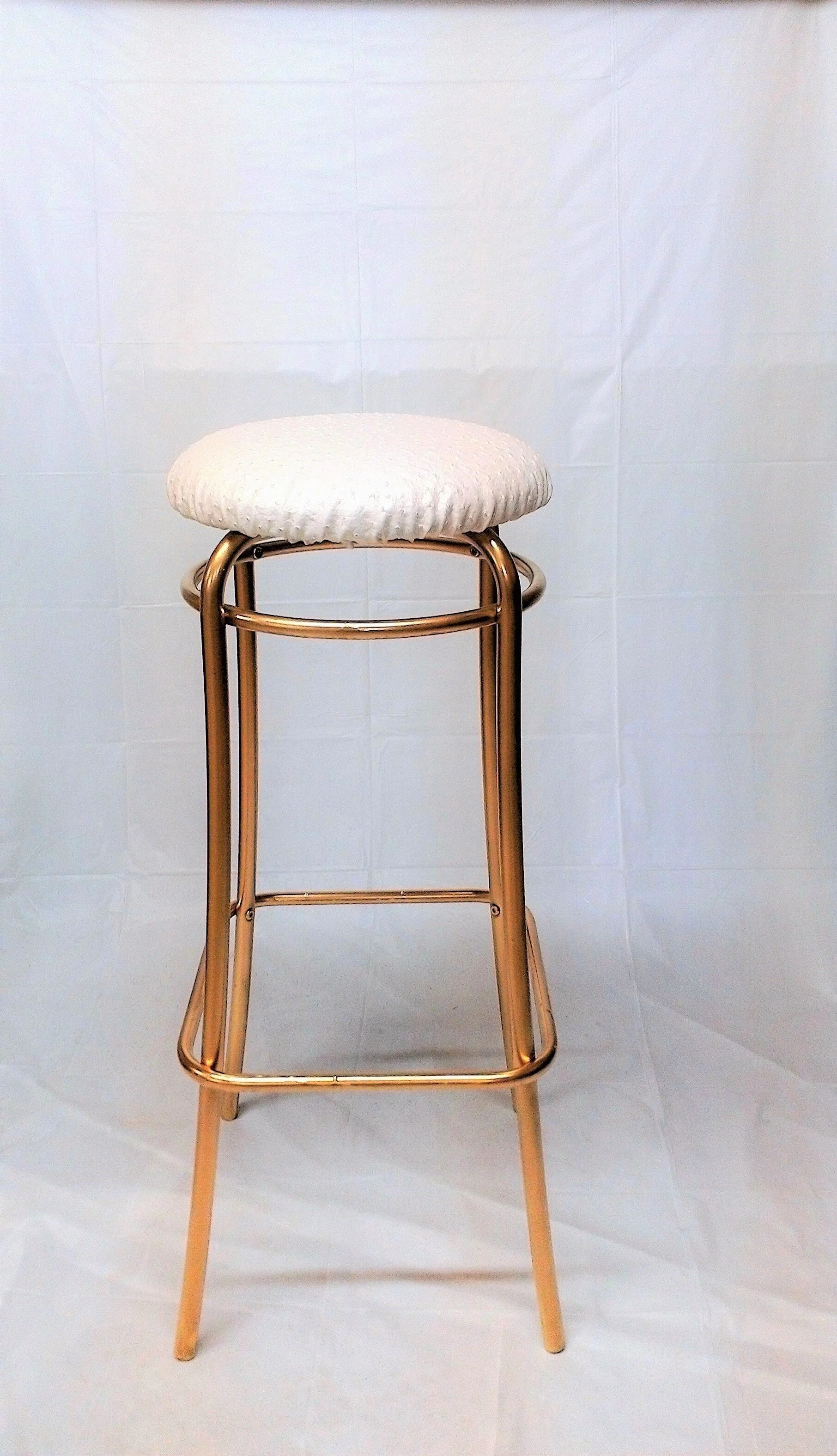 White Ostrich Style Stool -SOLD / REPLICA CAN BE MADE 