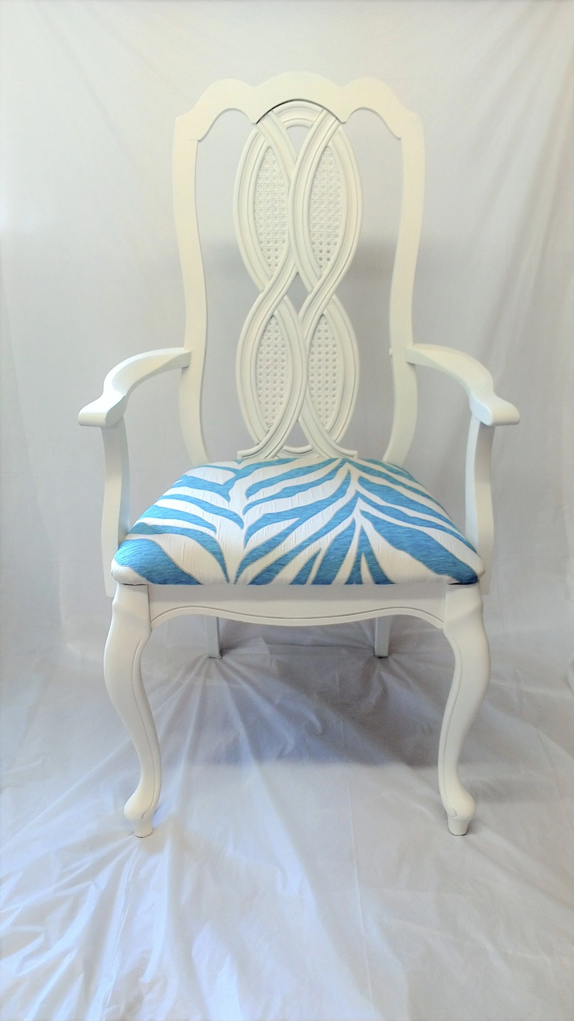 Nana White and Turquoise Classic Chair - SOLD/ REPLICA CAN BE MADE