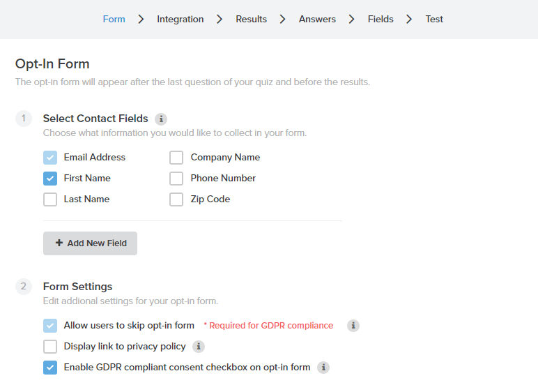 Opt-in form