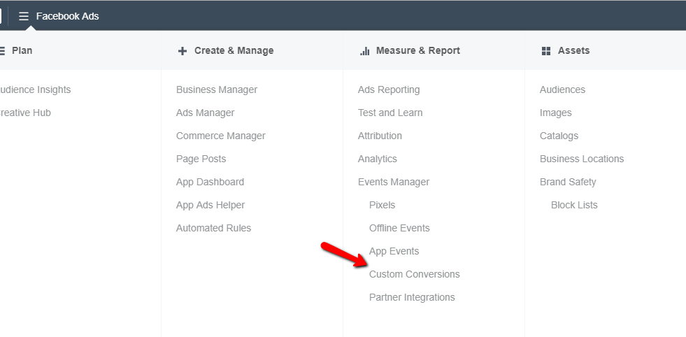 How to set up custom conversions