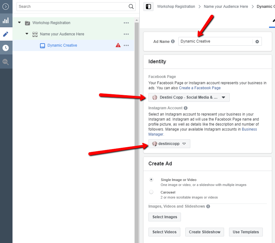 Setting up your dynamic creative ad