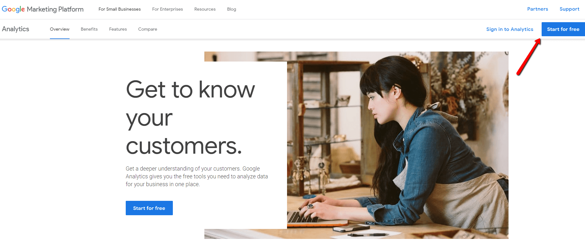 Google Analytics Start for Free