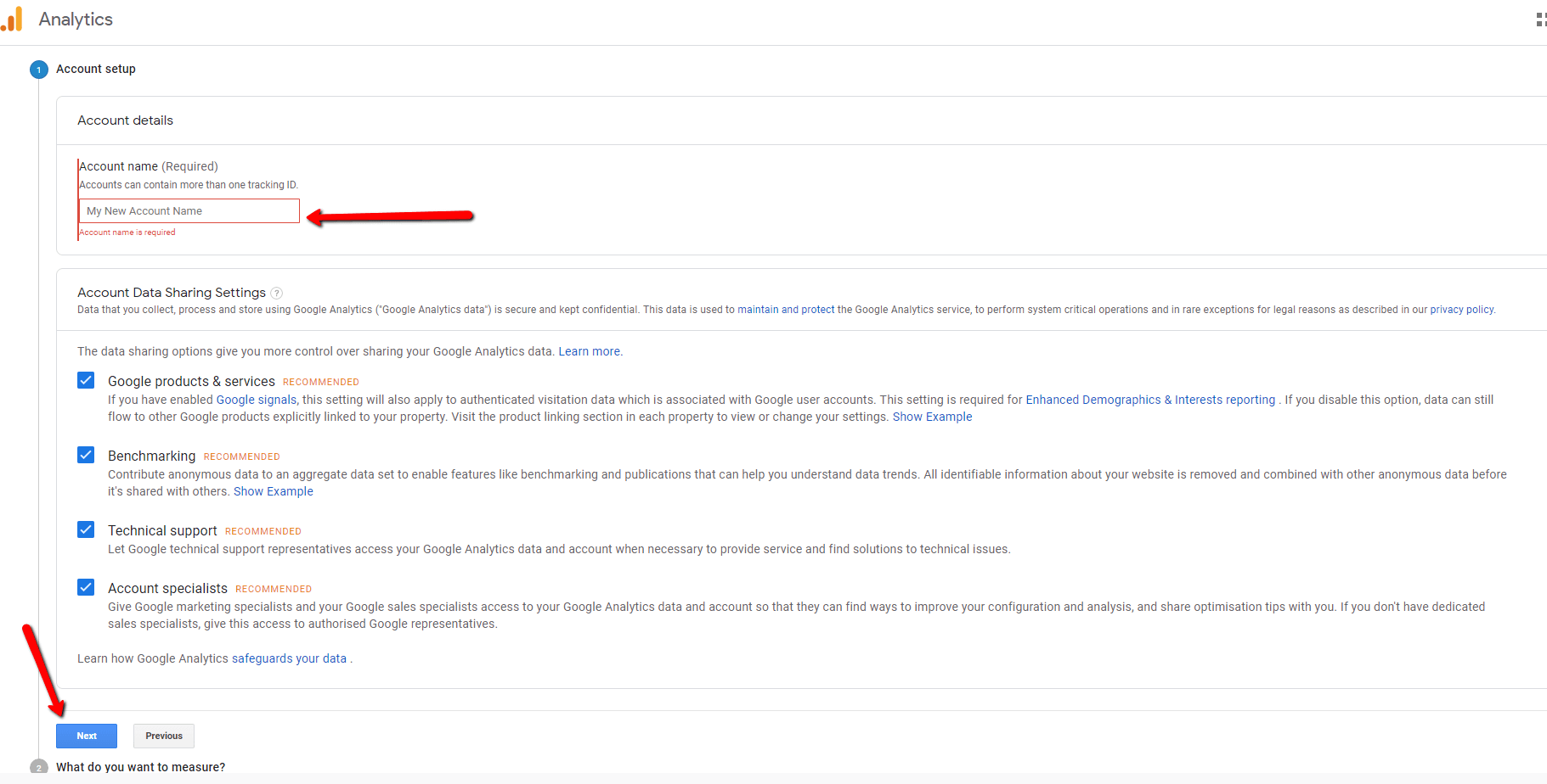 Google Analytics Account Set Up