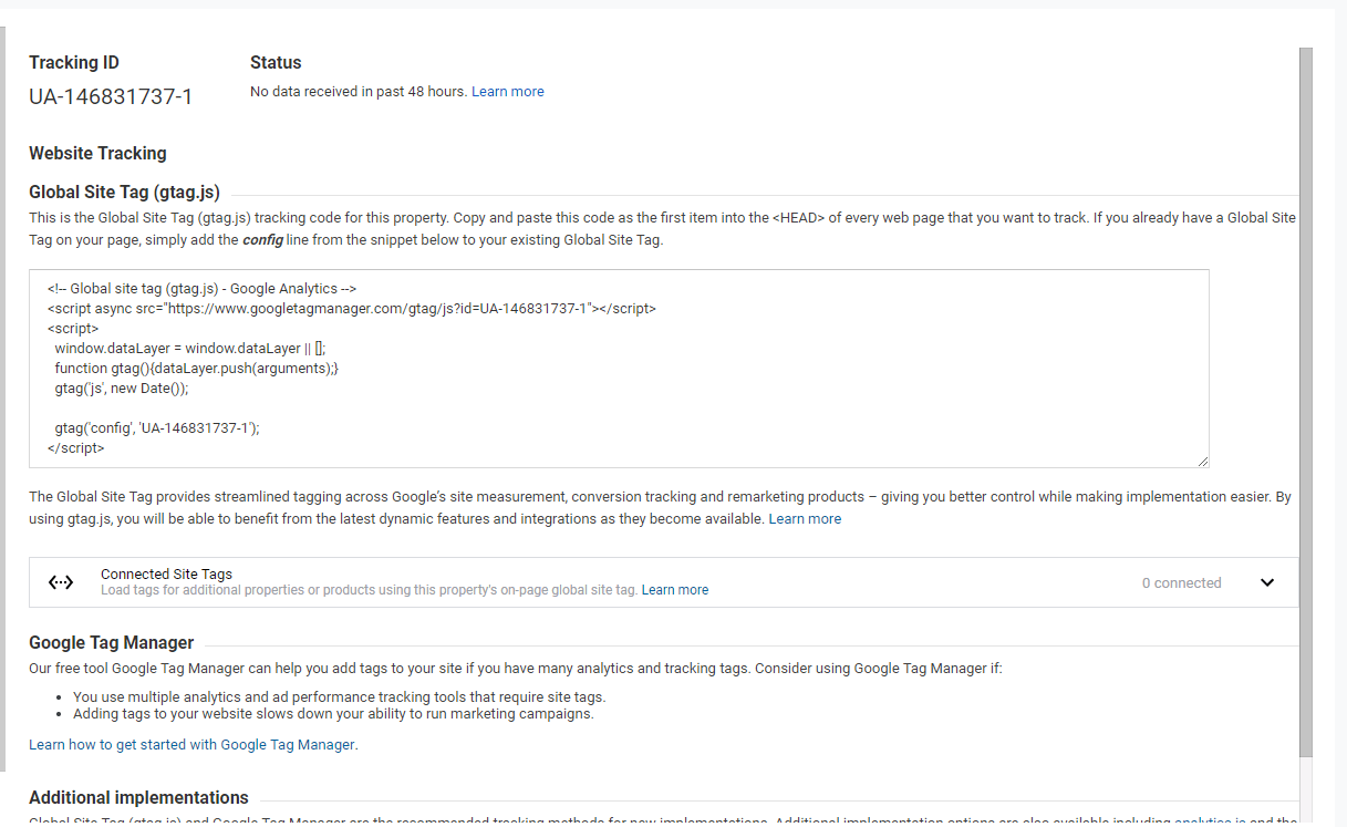 Google Analytics Tracking ID