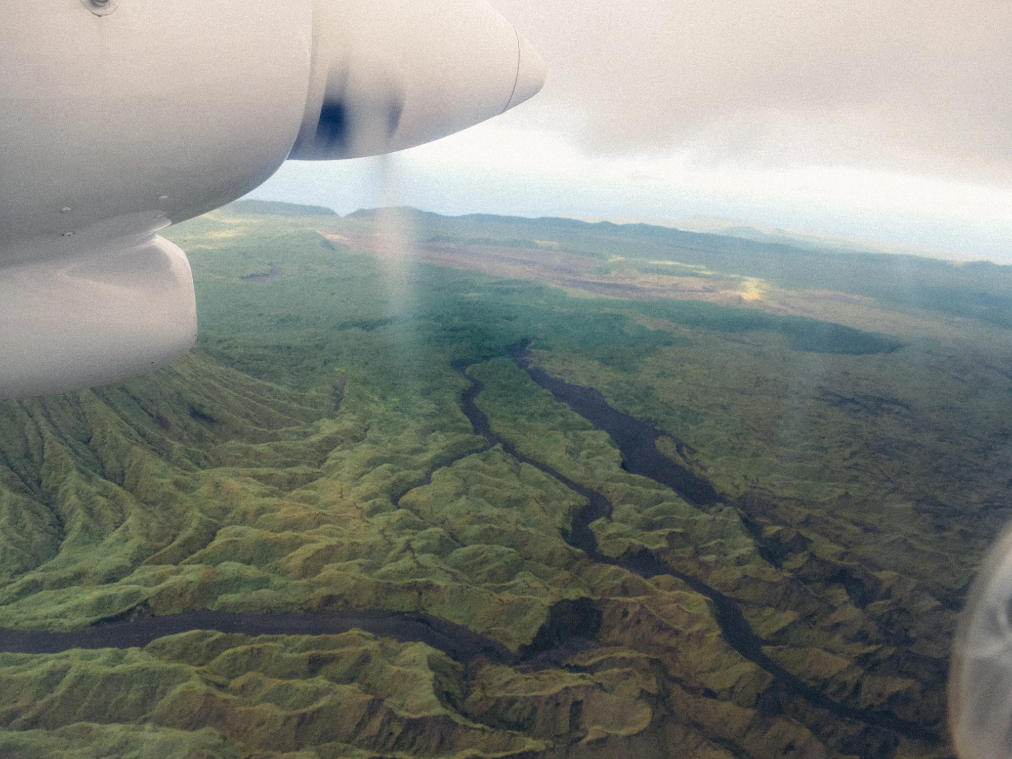 Flying over Pentecost Island, Vanuatu, Melanesia, South Pacific.
