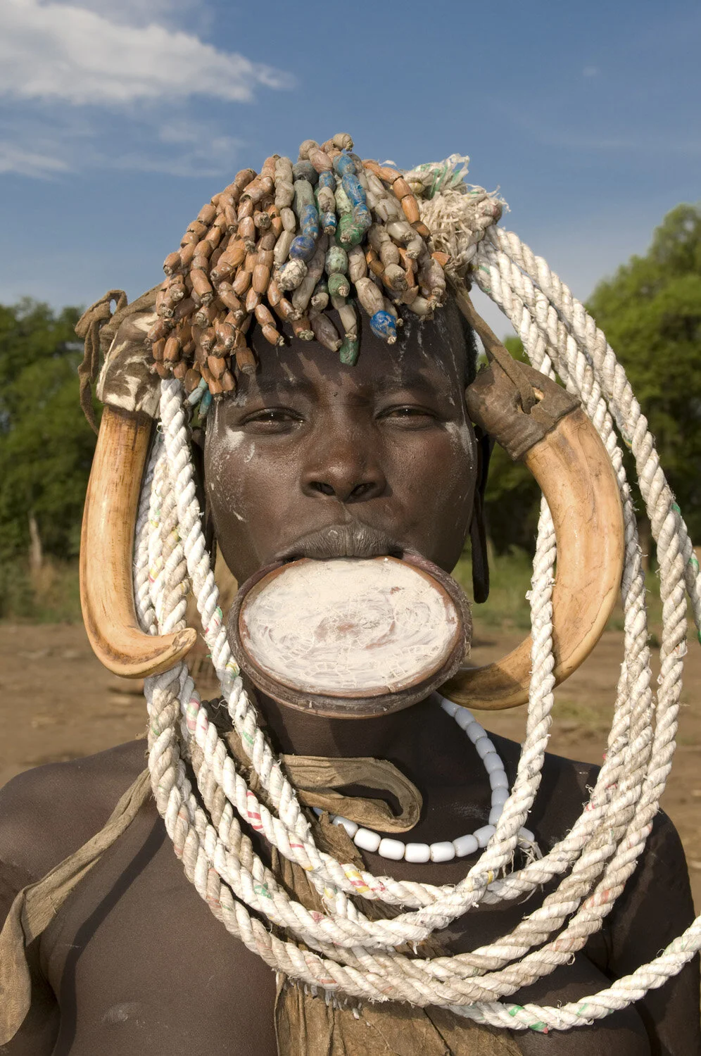 Musi women with plate in her lips, Mago National Park, Omovalley,Ethiopia,Africa