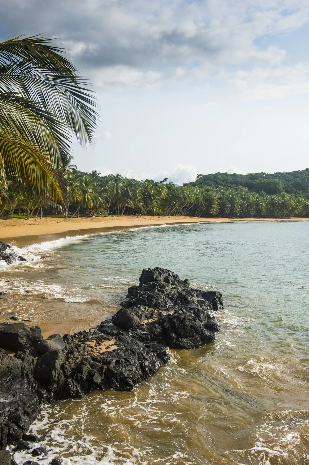 Beautiful beach in the Bom Bom Resort,Unesco Biosphere reserve, Principe, Sao Tome and Principe, Atlantic Ocean