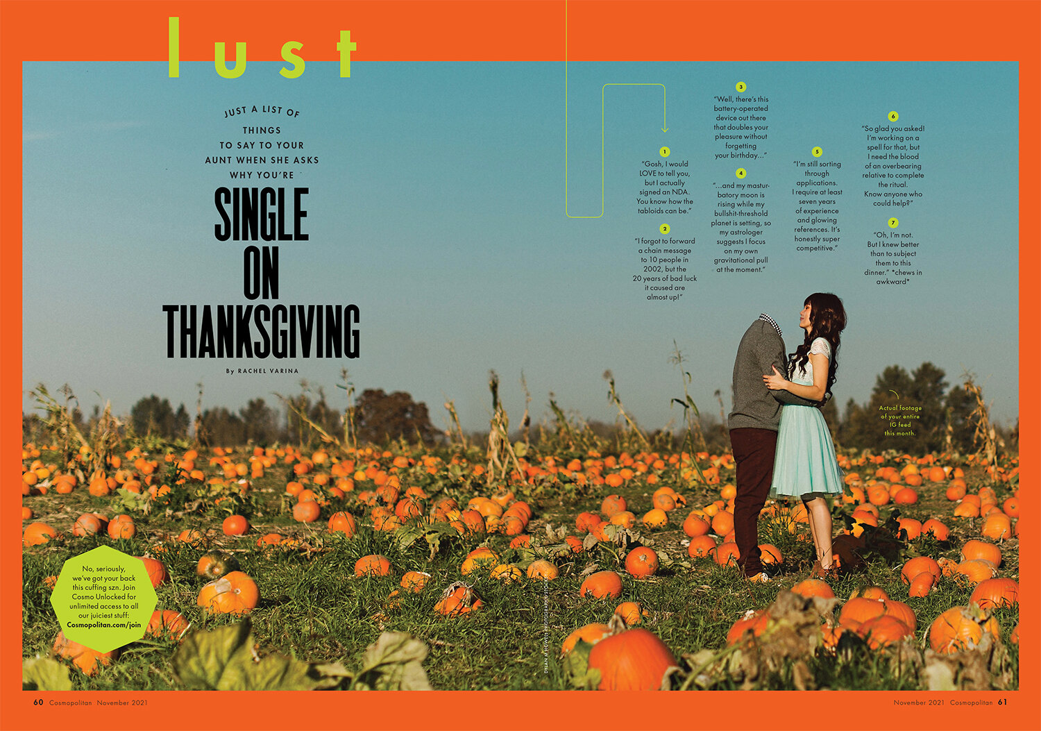 Single on Thanksgiving // Cosmopolitan