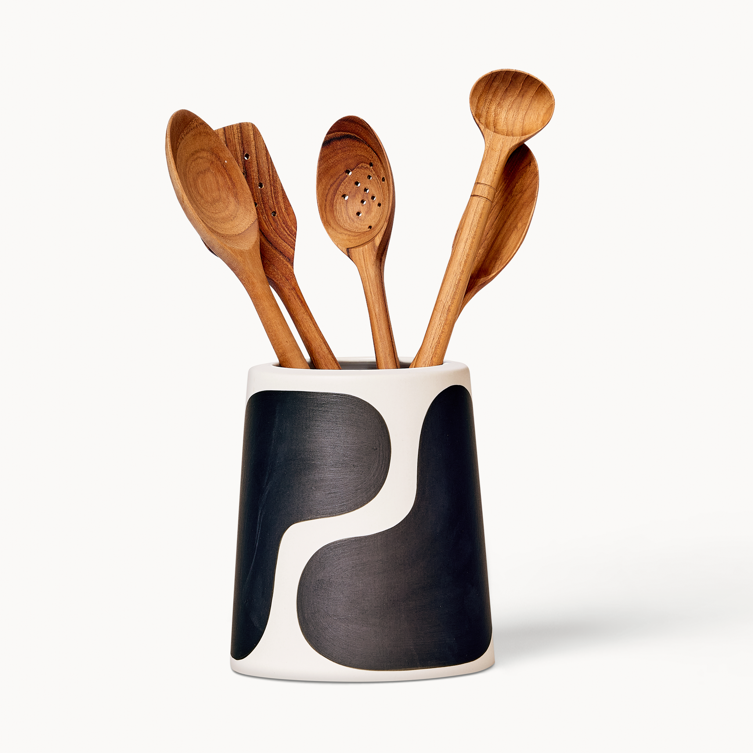 Utensil Crock - Black Color Block