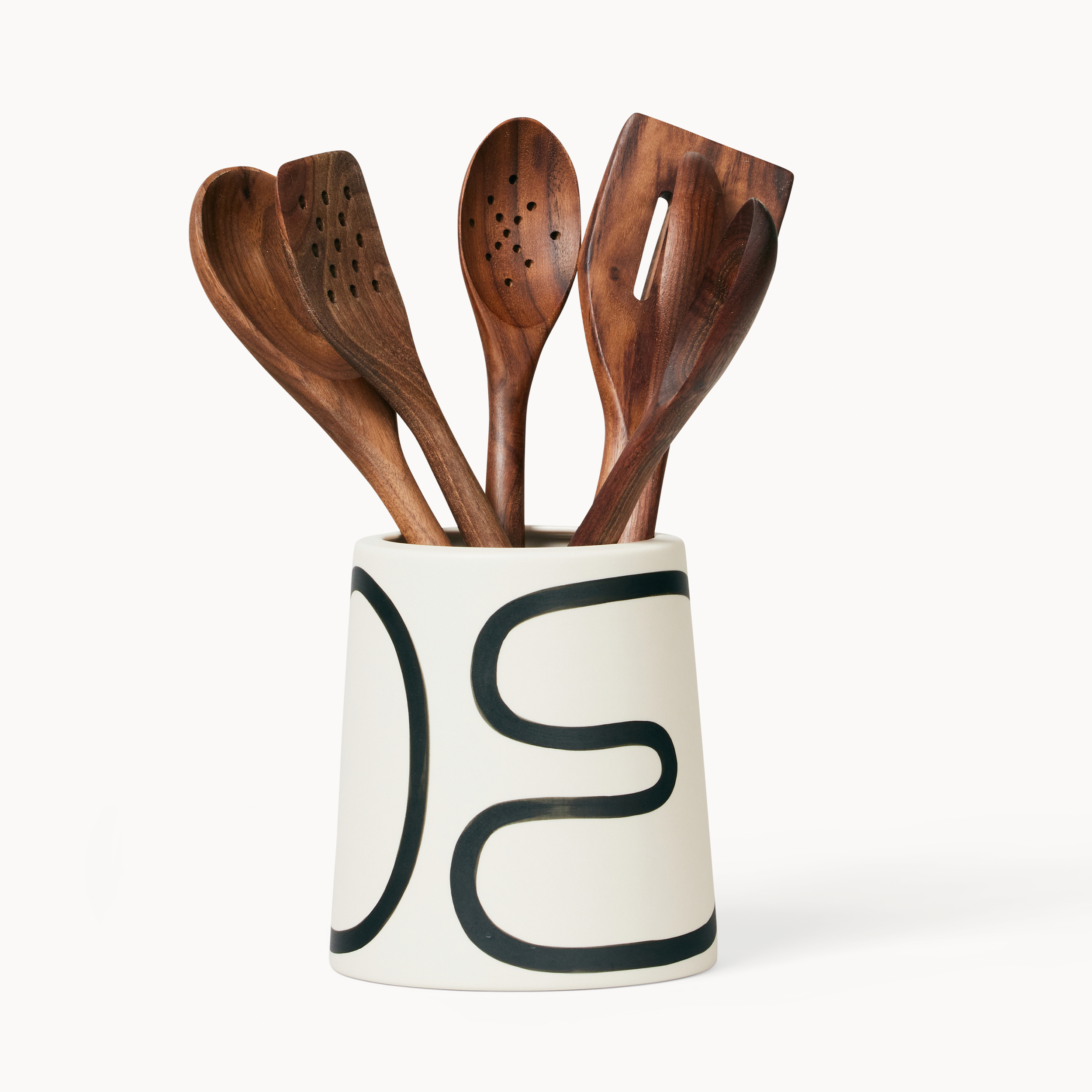 Utensil Crock - Black Outline