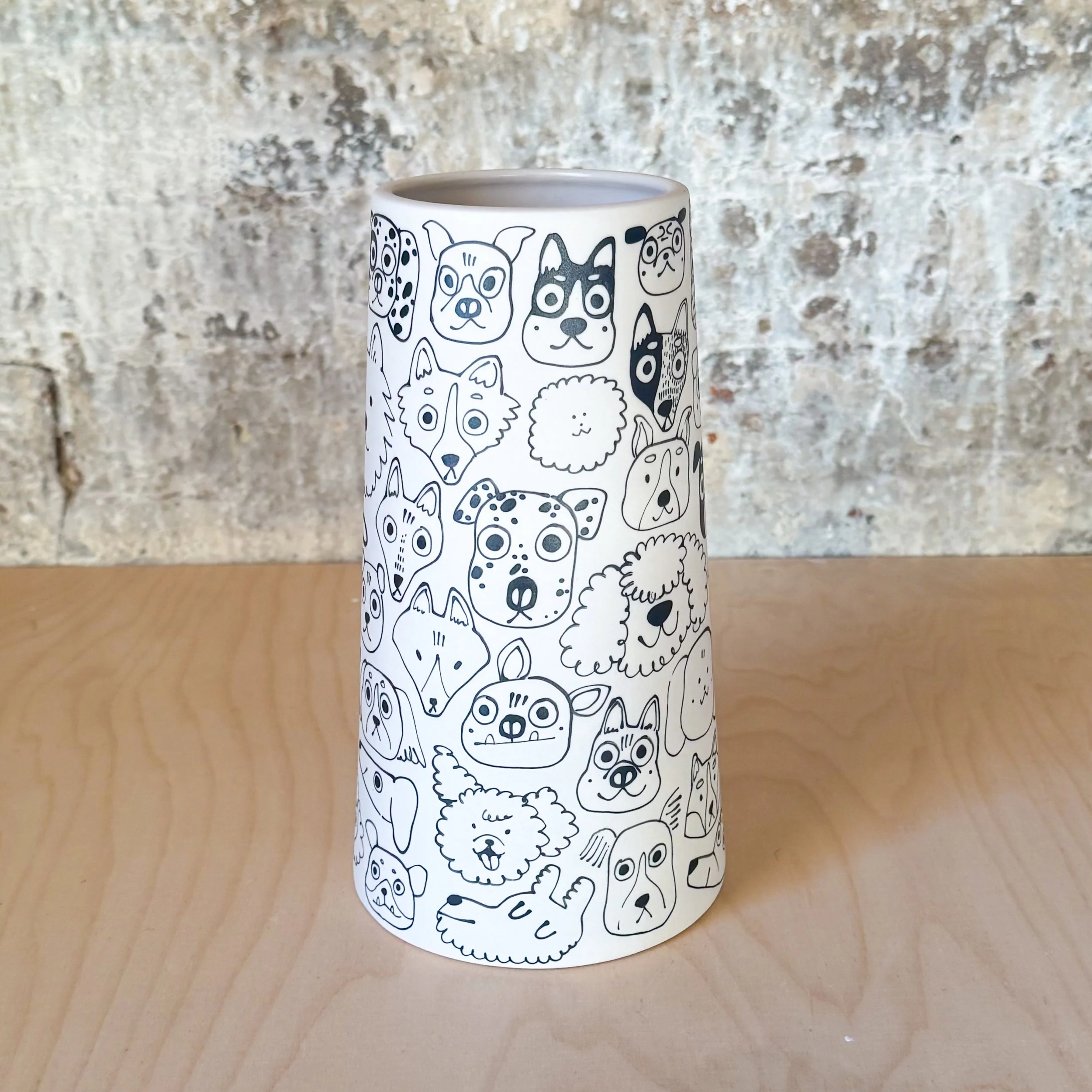 Small Pillar Vase - Dog Doodles!