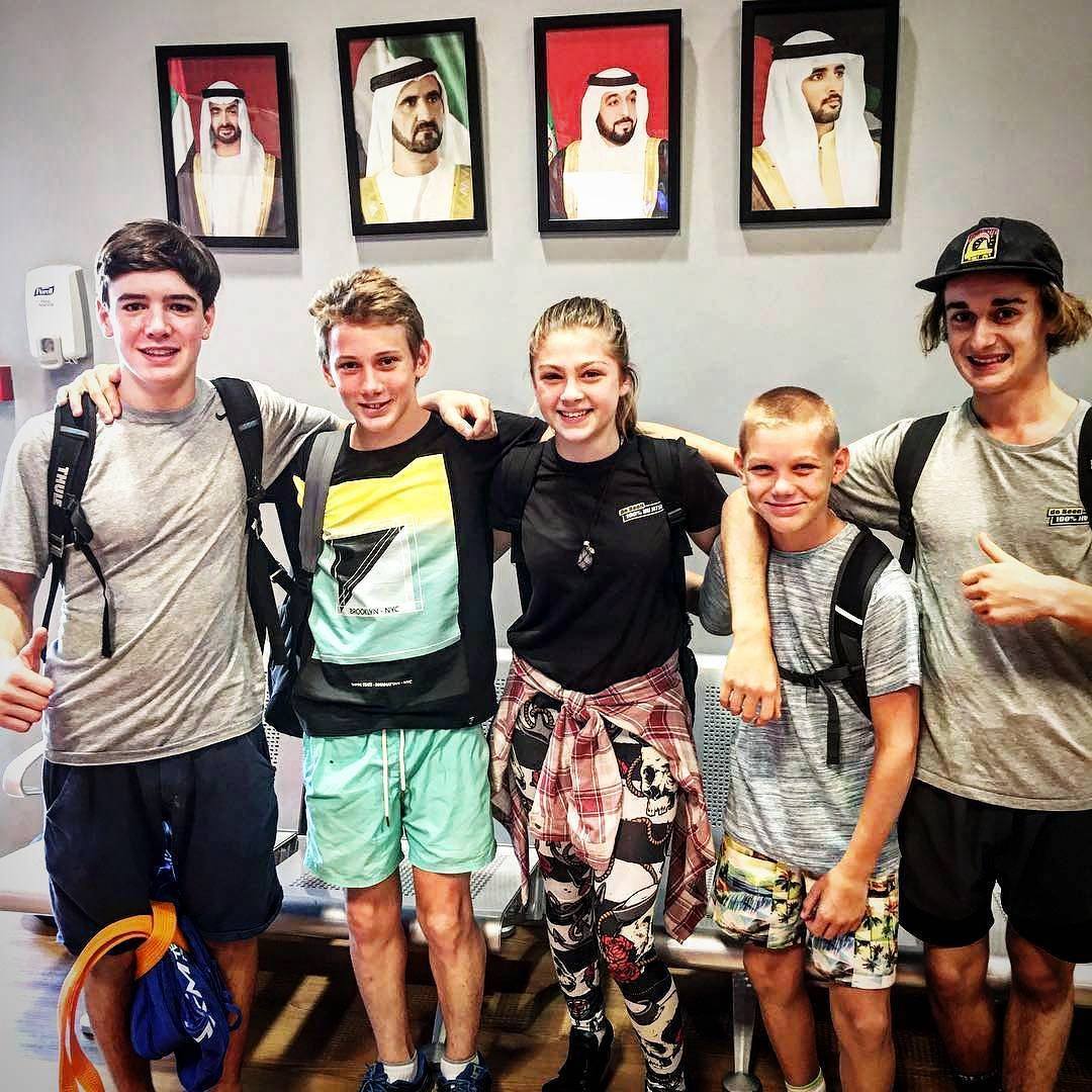 Whole the gang touching down in Abu Dhabi. April 14 2017
