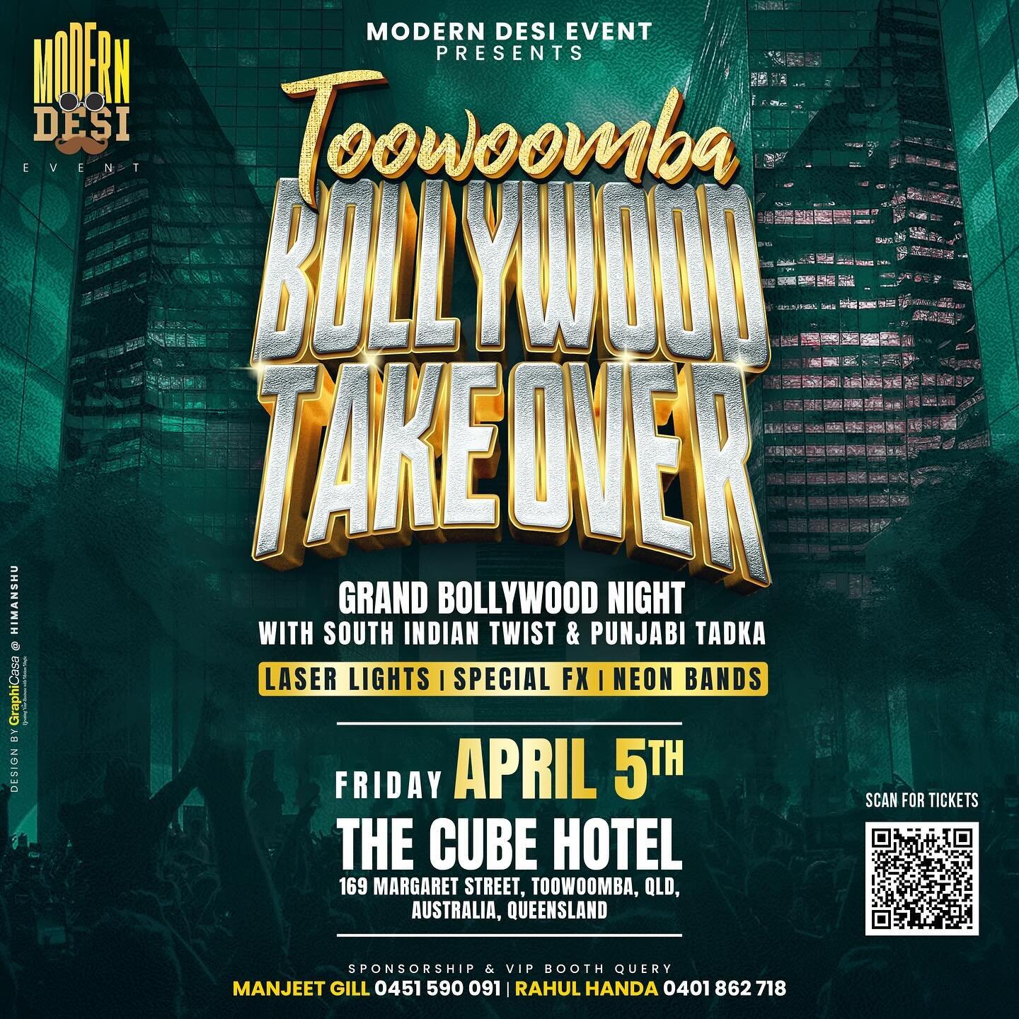 Modern Desi Presents a 

Toowoomba Bollywood Takeover!!

Three DJ&rsquo;s, three styles Southern Indian, Nepalese and Bollywood

Come join the fun scan QR code for tickets

#cubehotel #takeover #moderndesi #toowoomba #bollywood #nepal #southindian