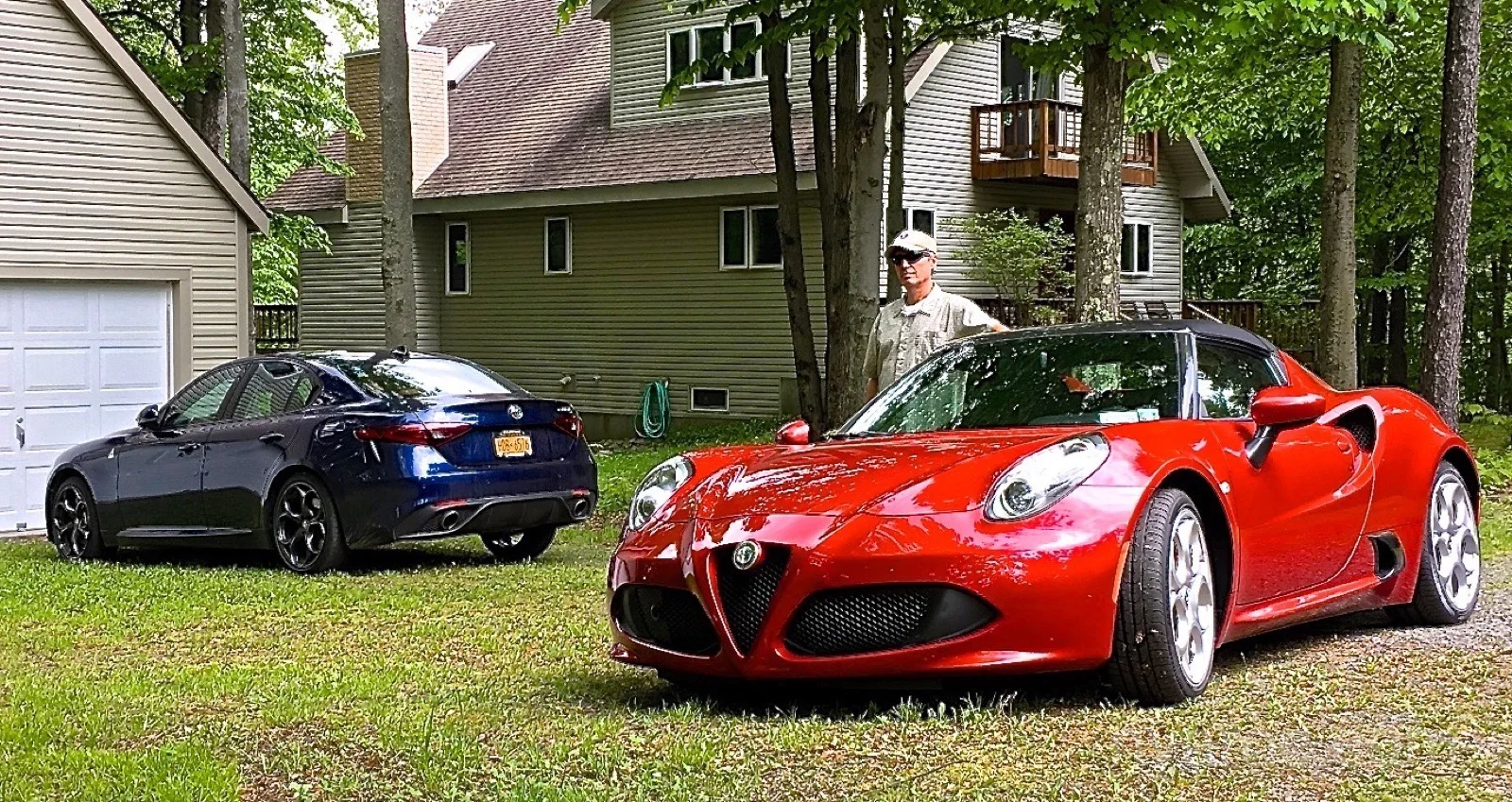NYAROC Member Victor Cerami with a 2017 Giulia and 2016 4C Spider