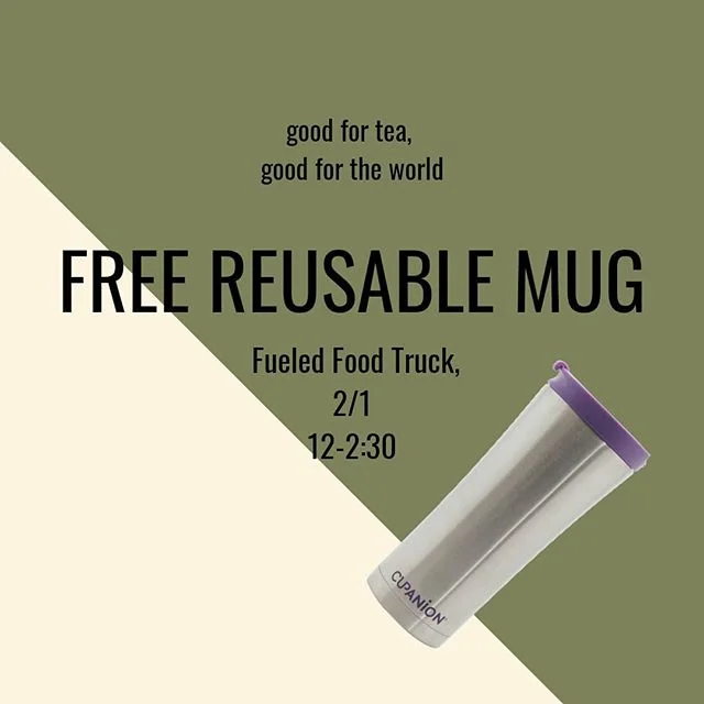 Hey everyone! Find us on Friday by the food truck passing out reusable mugs! Plenty of us drink tea and coffee across campus, so why not pass up on the disposable cups? Stop by the table and receive a cupanion!