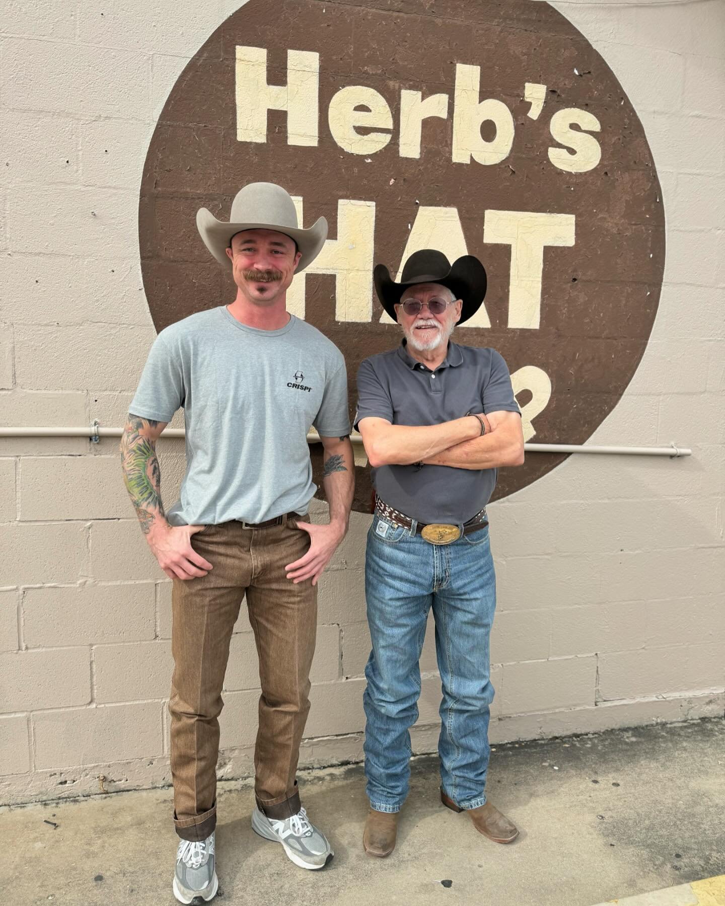 These handsome cowboys came all the way from Kansas City Missouri to snag a couple 30x @Rodeokinghats 🤠 Come do a little #Holiday shopping with us!! #herbshats #blanco #sanantonio #hillcountry #hatshop #rodeokinghats