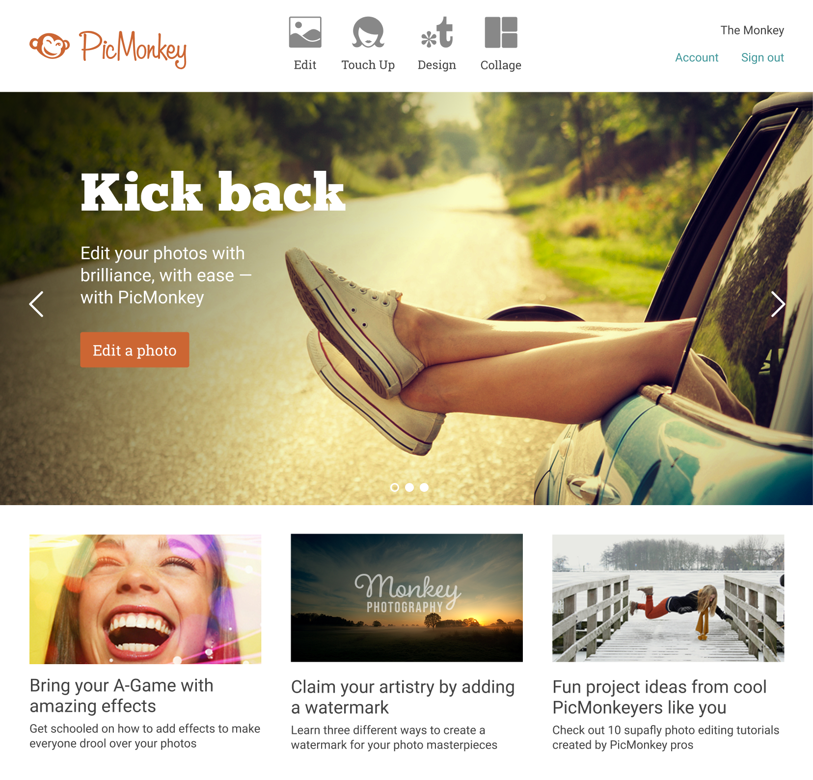 PicMonkey homepage