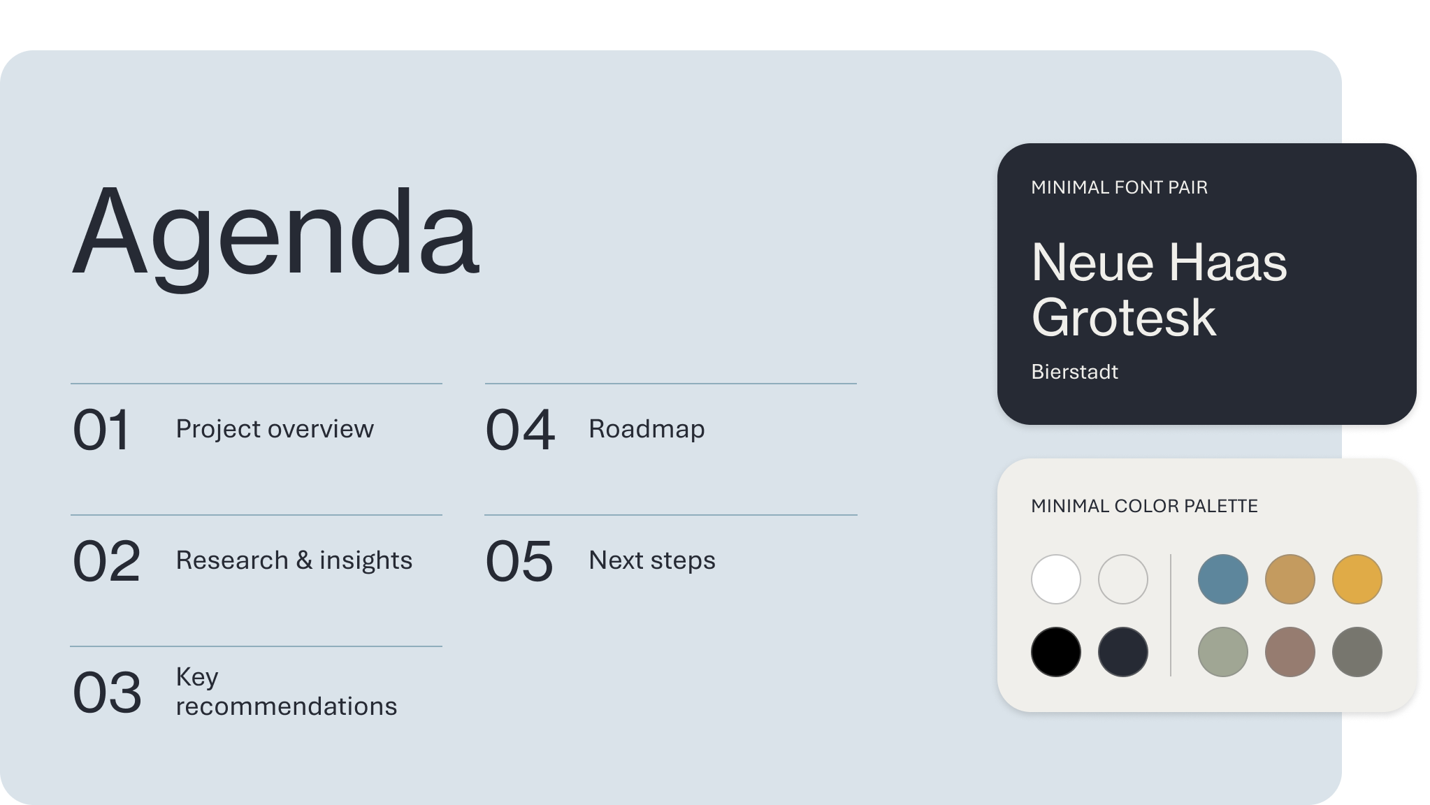 Minimal color and font example