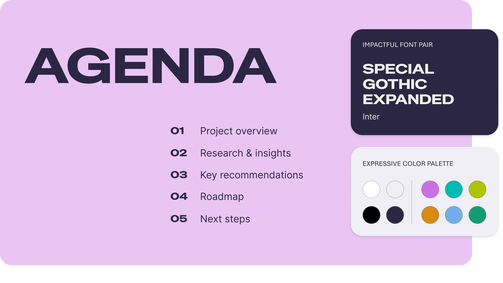 Bold color and font example
