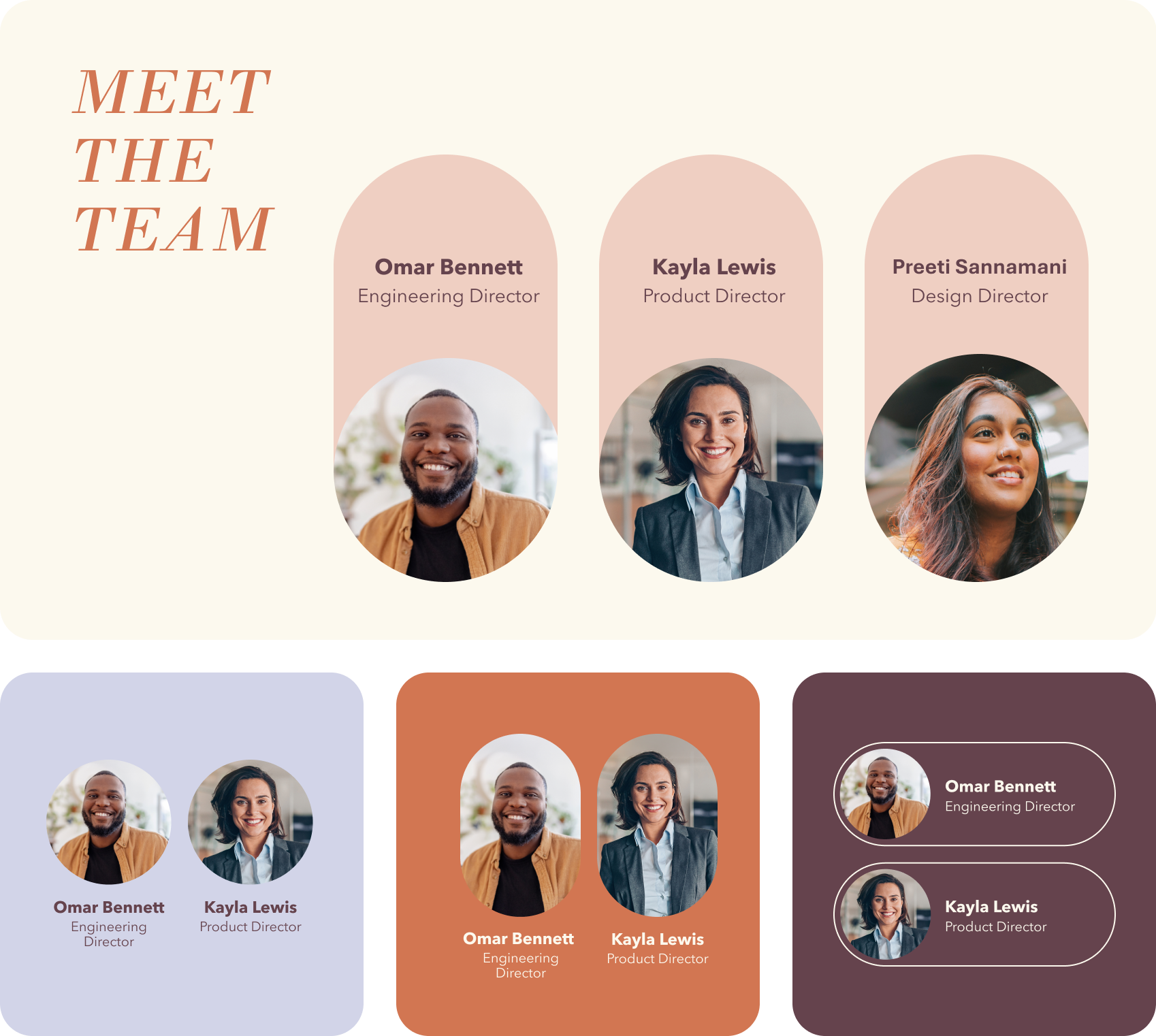 Team profile components