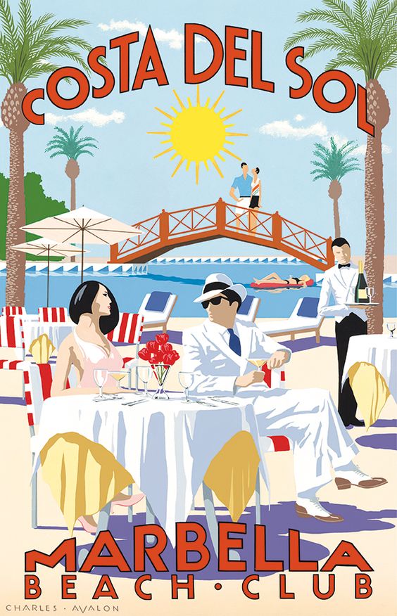 Vintage Marbella Beach Club poster via Pinterest