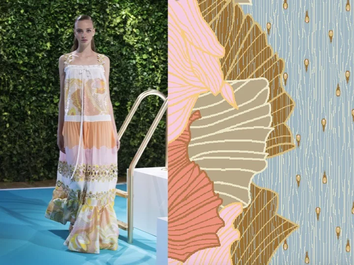 Left: Emilio Pucci SS'18 RTW / Right: Design no. LX038440r3