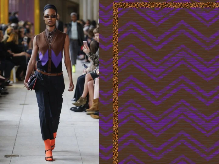 Left: Mui Mui RTW SS'18 / Right: Design no. gh05479-13