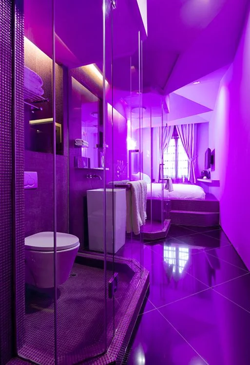 The Purple Haze room at Wanderlust Hotel- Singapore, China 