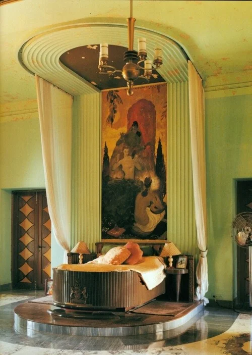 Green Art Deco bedroom