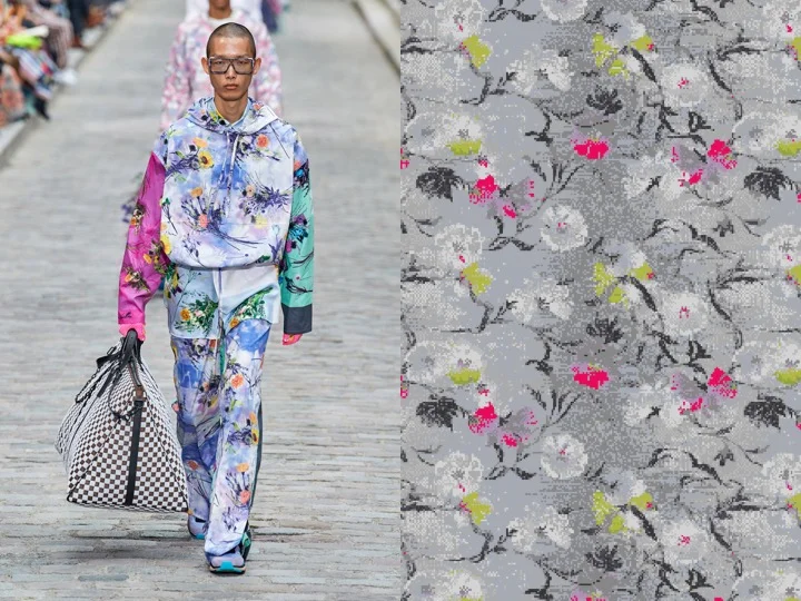 Left: Men’s Spring 2020 RTW - Louis Vuitton | Right: Royal Thai Design no. NX-034294-1