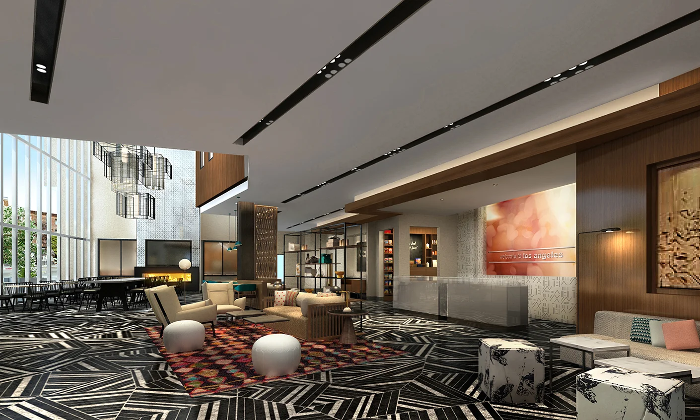 Hamptons Inn & Suites Lobby - Los Angeles, California